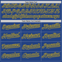 Charger l&#39;image dans la galerie, Custom Royal Yellow Mesh Authentic Throwback Baseball Jersey
