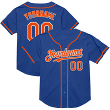 Charger l&#39;image dans la galerie, Custom Royal Orange-White Mesh Authentic Throwback Baseball Jersey
