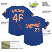 Charger l&#39;image dans la galerie, Custom Royal Gray-Orange Mesh Authentic Throwback Baseball Jersey
