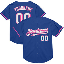 Charger l&#39;image dans la galerie, Custom Royal White-Pink Mesh Authentic Throwback Baseball Jersey
