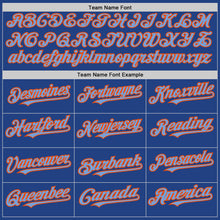 Laden Sie das Bild in den Galerie-Viewer, Custom Royal Powder Blue-Orange Mesh Authentic Throwback Baseball Jersey
