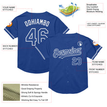 Load image into Gallery viewer, Custom Royal White Mesh Authentic Throwback Baseball Jersey

