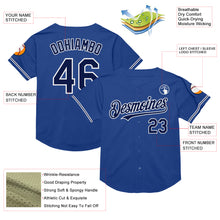 Load image into Gallery viewer, Custom Royal Navy-White Mesh Authentic Throwback Baseball Jersey
