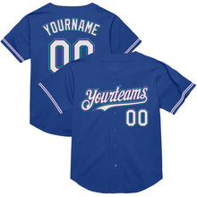 Load image into Gallery viewer, Custom Royal Purple-Teal Mesh Authentic Throwback Baseball Jersey
