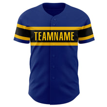 Charger l&#39;image dans la galerie, Custom Royal Black-Yellow Authentic Baseball Jersey

