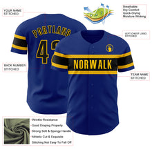 Charger l&#39;image dans la galerie, Custom Royal Black-Yellow Authentic Baseball Jersey
