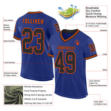 Charger l&#39;image dans la galerie, Custom Royal Black-Orange Mesh Authentic Throwback Football Jersey
