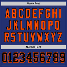 Charger l&#39;image dans la galerie, Custom Royal Black-Orange Mesh Authentic Throwback Football Jersey
