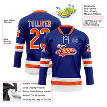 Charger l&#39;image dans la galerie, Custom Royal Orange-White Hockey Lace Neck Jersey
