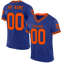 Laden Sie das Bild in den Galerie-Viewer, Custom Royal Orange-Black Mesh Authentic Throwback Football Jersey
