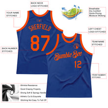 Загрузить изображение в средство просмотра галереи, Custom Royal Orange Authentic Throwback Basketball Jersey
