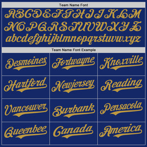 Custom Royal Old Gold Authentic Baseball Jersey
