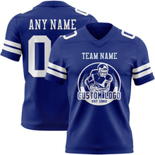 Laden Sie das Bild in den Galerie-Viewer, Custom Royal White Authentic Football Jersey
