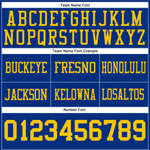 Laden Sie das Bild in den Galerie-Viewer, Custom Royal Yellow Authentic Football Jersey
