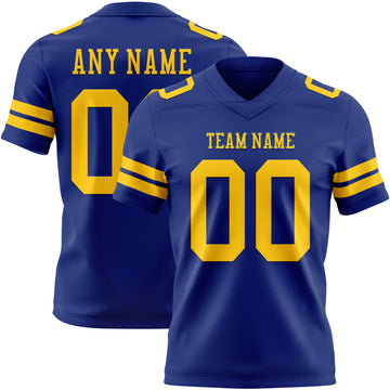 Custom Royal Yellow Mesh Authentic Football Jersey