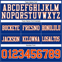 Laden Sie das Bild in den Galerie-Viewer, Custom Royal Orange-White Authentic Football Jersey
