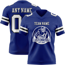 Laden Sie das Bild in den Galerie-Viewer, Custom Royal White-Black Authentic Football Jersey
