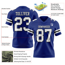 Laden Sie das Bild in den Galerie-Viewer, Custom Royal White-Black Authentic Football Jersey
