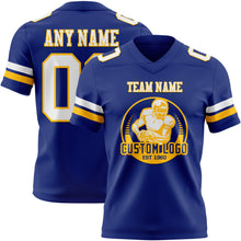 Laden Sie das Bild in den Galerie-Viewer, Custom Royal White-Gold Authentic Football Jersey
