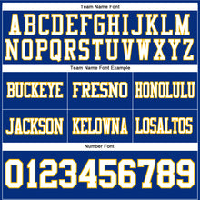 Laden Sie das Bild in den Galerie-Viewer, Custom Royal White-Gold Authentic Football Jersey
