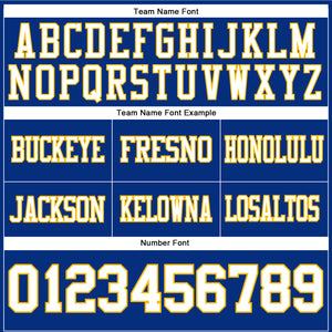 Custom Royal White-Gold Authentic Football Jersey