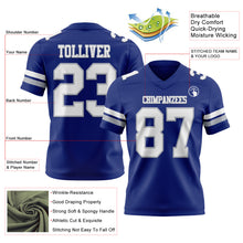 Laden Sie das Bild in den Galerie-Viewer, Custom Royal White-Gray Authentic Football Jersey
