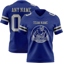 Laden Sie das Bild in den Galerie-Viewer, Custom Royal Gray-Black Authentic Football Jersey
