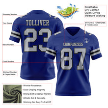 Laden Sie das Bild in den Galerie-Viewer, Custom Royal Gray-Black Authentic Football Jersey
