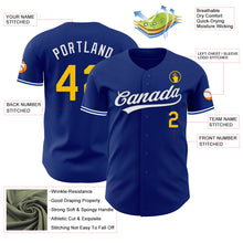 Laden Sie das Bild in den Galerie-Viewer, Custom Royal Yellow-White Authentic Baseball Jersey

