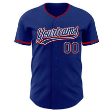Laden Sie das Bild in den Galerie-Viewer, Custom Royal White-Red Authentic Baseball Jersey
