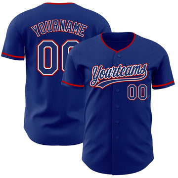 Custom Royal White-Red Authentic Baseball Jersey