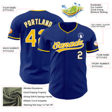 Load image into Gallery viewer, Custom Royal Yellow-White Authentic Baseball Jersey

