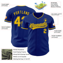 Загрузить изображение в средство просмотра галереи, Custom Royal Yellow Authentic Baseball Jersey

