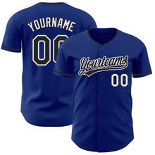 Laden Sie das Bild in den Galerie-Viewer, Custom Royal Black-White Authentic Baseball Jersey

