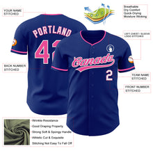 Load image into Gallery viewer, Custom Royal Pink-White Authentic Baseball Jersey
