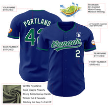 Load image into Gallery viewer, Custom Royal Kelly Green-White Authentic Baseball Jersey
