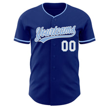 Load image into Gallery viewer, Custom Royal Light Blue-White Authentic Baseball Jersey
