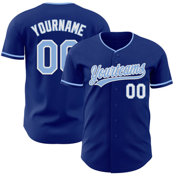Custom Royal Light Blue-White Authentic Baseball Jersey