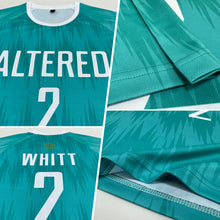 Laden Sie das Bild in den Galerie-Viewer, Custom Aqua White Sublimation Soccer Uniform Jersey
