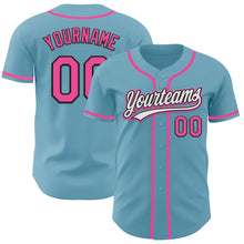 Загрузить изображение в средство просмотра галереи, Custom Shadow Blue Pink-Black Authentic Baseball Jersey
