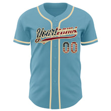 Загрузить изображение в средство просмотра галереи, Custom Shadow Blue Vintage USA Flag-Cream Authentic Baseball Jersey
