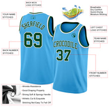 Laden Sie das Bild in den Galerie-Viewer, Custom Sky Blue Green-White Authentic Basketball Jerse
