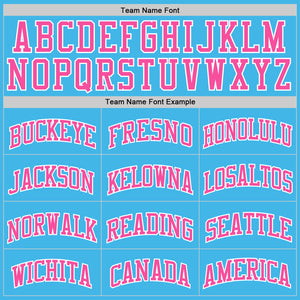 Custom Sky Blue Pink-White Authentic Basketball Jerse