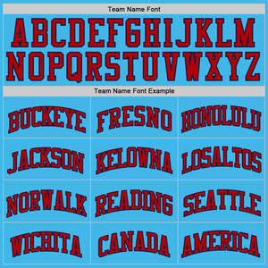 Custom Sky Blue Red-Navy Authentic Basketball Jerse