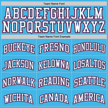 Laden Sie das Bild in den Galerie-Viewer, Custom Sky Blue White Royal-Red Authentic Basketball Jerse
