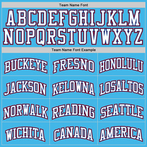 Custom Sky Blue White Royal-Red Authentic Basketball Jerse