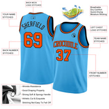 Laden Sie das Bild in den Galerie-Viewer, Custom Sky Blue Orange-Black Authentic Basketball Jerse
