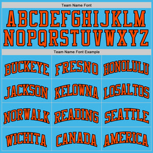 Custom Sky Blue Orange-Black Authentic Basketball Jerse