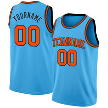 Laden Sie das Bild in den Galerie-Viewer, Custom Sky Blue Orange-Black Authentic Basketball Jerse
