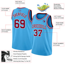 Laden Sie das Bild in den Galerie-Viewer, Custom Sky Blue Maroon-White Authentic Basketball Jerse
